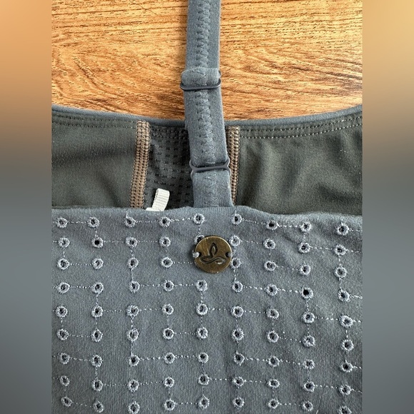 PrAna Faro Bralette Sports Bra in Chalkboard. Eyelet designs. Small. Like New. - Picture 6 of 11